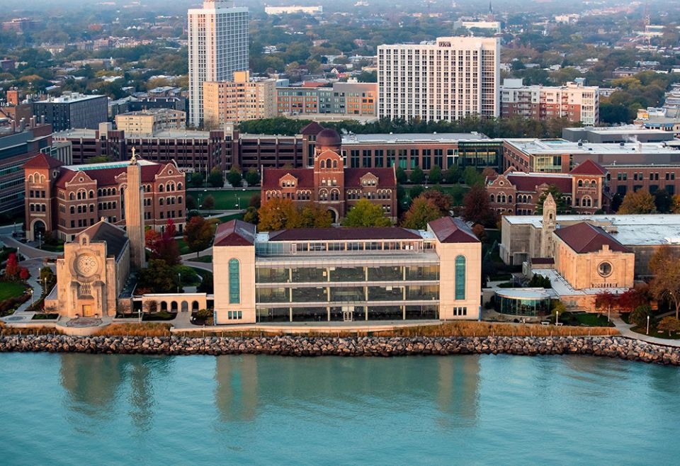 An aerial view of the Lake Shore campus of Loyola University Chicago is seen in this 2019 photo. (CNS/Courtesy of Loyola University Chicago/Lukas Keapproth) An aerial view of the Lake Shore campus of Loyola University Chicago is seen in this 2019 photo. (CNS/Courtesy of Loyola University Chicago/Lukas Keapproth)