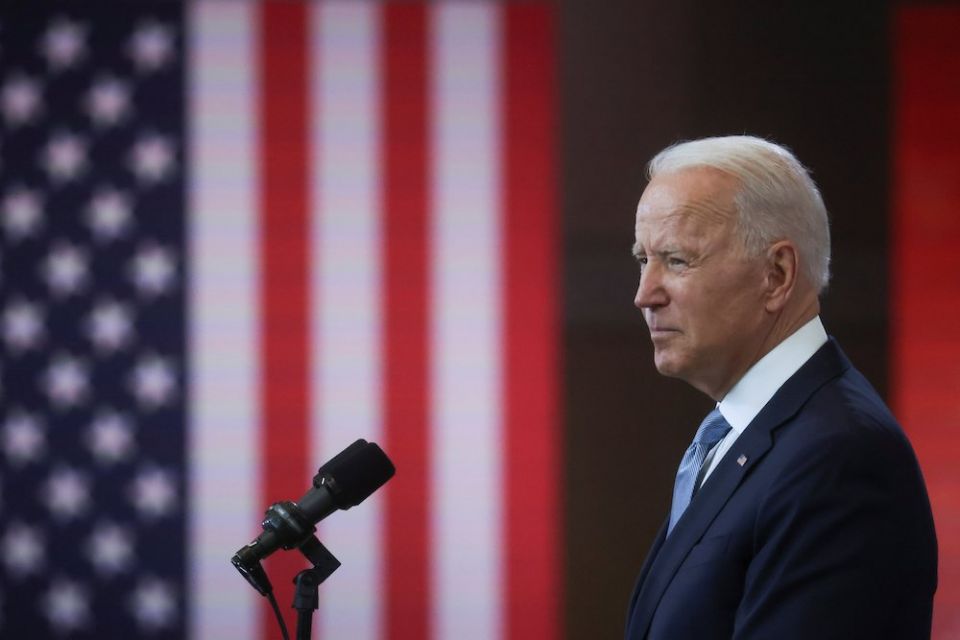 President Joe Biden delivers a speech July 13 in Philadelphia. (CNS)