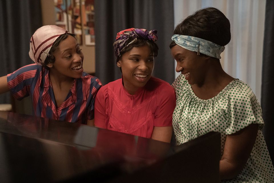 Hailey Kilgore, Jennifer Hudson and Saycon Sengbloh star in a scene from the movie "Respect." (CNS/Metro Goldwyn Mayer Pictures/Quantrell D. Colbert)