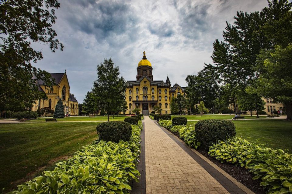 The Golden Dome with its statue of Mary is seen Aug. 6, atop the administration building of the University of Notre Dame in Notre Dame, Indiana. (CNS/Chaz Muth) The Golden Dome with its statue of Mary is seen Aug. 6, atop the administration building of the University of Notre Dame in Notre Dame, Indiana. (CNS/Chaz Muth)