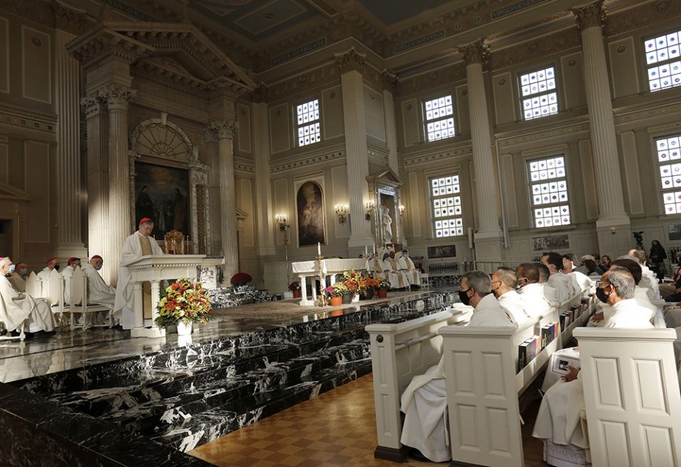 Cardinal Blase Cupich of Chicago reads a letter from Pope Francis at the beginning of Mass in the Chapel of the Immaculate Conception at Mundelein Seminary Oct. 17. (CNS/Chicago Catholic/Karen Callaway) Cardinal Blase Cupich of Chicago reads a letter from Pope Francis at the beginning of Mass in the Chapel of the Immaculate Conception at Mundelein Seminary Oct. 17. (CNS/Chicago Catholic/Karen Callaway)