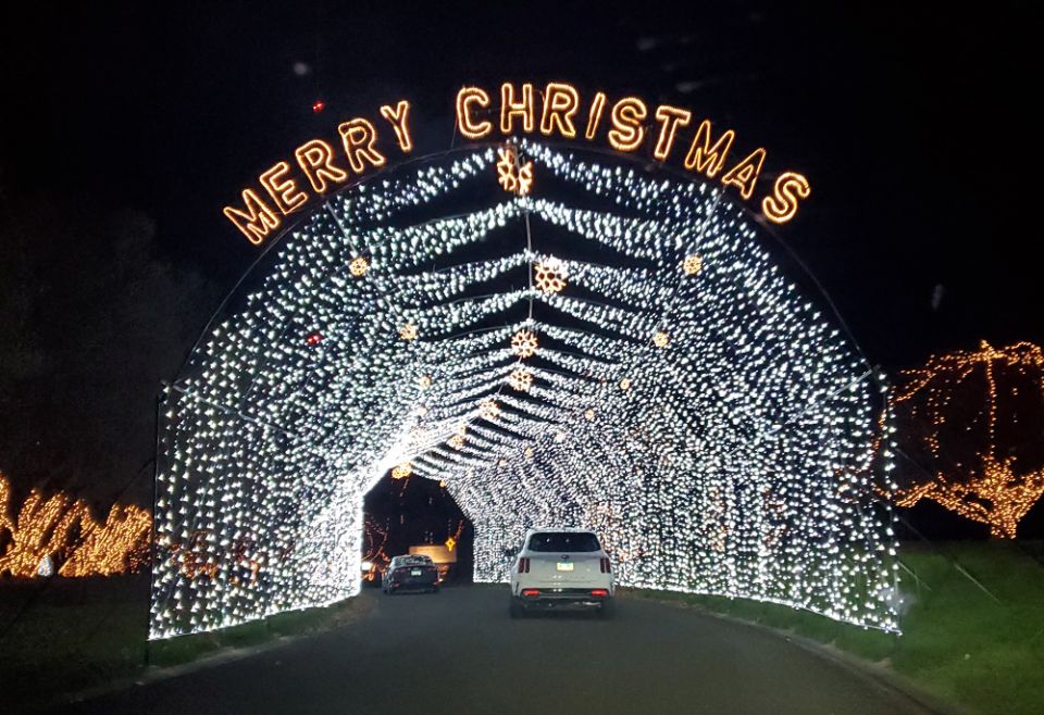 Each year, more than 1.5 million Christmas lights are strung for the Way of Lights display at the National Shrine of Our Lady of the Snows, in Belleville, Illinois. (NCR/Brian Roewe) Each year, more than 1.5 million Christmas lights are strung for the Way of Lights display at the National Shrine of Our Lady of the Snows, in Belleville, Illinois. (NCR/Brian Roewe)