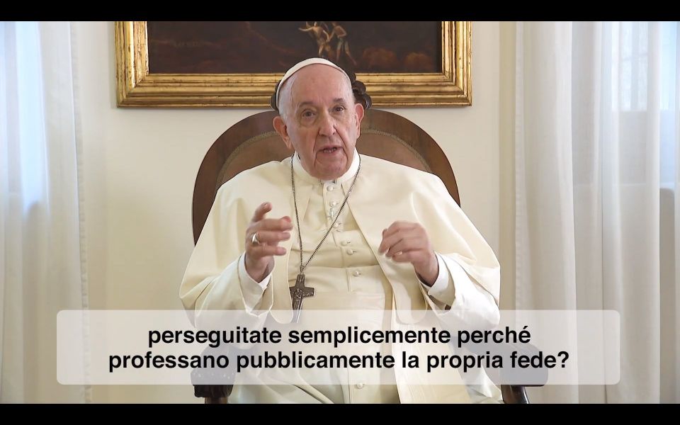 Pope Francis speaks in this screen capture of a video message released by the Pope's Worldwide Prayer Network Jan. 3, 2022, on the website, ilvideodelpapa.org. (CNS photo/Pope's Worldwide Prayer Network)