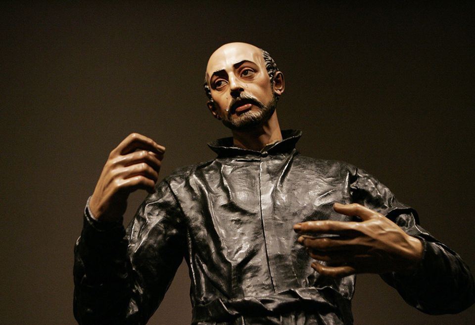 The upper portion of the sculpture "Saint Ignatius Loyola," by Juan Martínez Montañés and Francisco Pacheco, is seen in the exhibit "The Sacred Made Real" at the National Gallery of Art Feb. 24, 2010, in Washington. (CNS/Nancy Wiechec) The upper portion of the sculpture "Saint Ignatius Loyola," by Juan Martínez Montañés and Francisco Pacheco, is seen in the exhibit "The Sacred Made Real" at the National Gallery of Art Feb. 24, 2010, in Washington. (CNS/Nancy Wiechec)