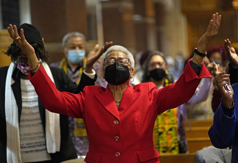 A woman prays during a Black History Month Mass of thanksgiving at Immaculate Conception Church in the Jamaica Estates section of the New York borough of Queens Feb. 20. (CNS/Gregory A. Shemitz) A woman prays during a Black History Month Mass of thanksgiving at Immaculate Conception Church in the Jamaica Estates section of the New York borough of Queens Feb. 20. (CNS/Gregory A. Shemitz)