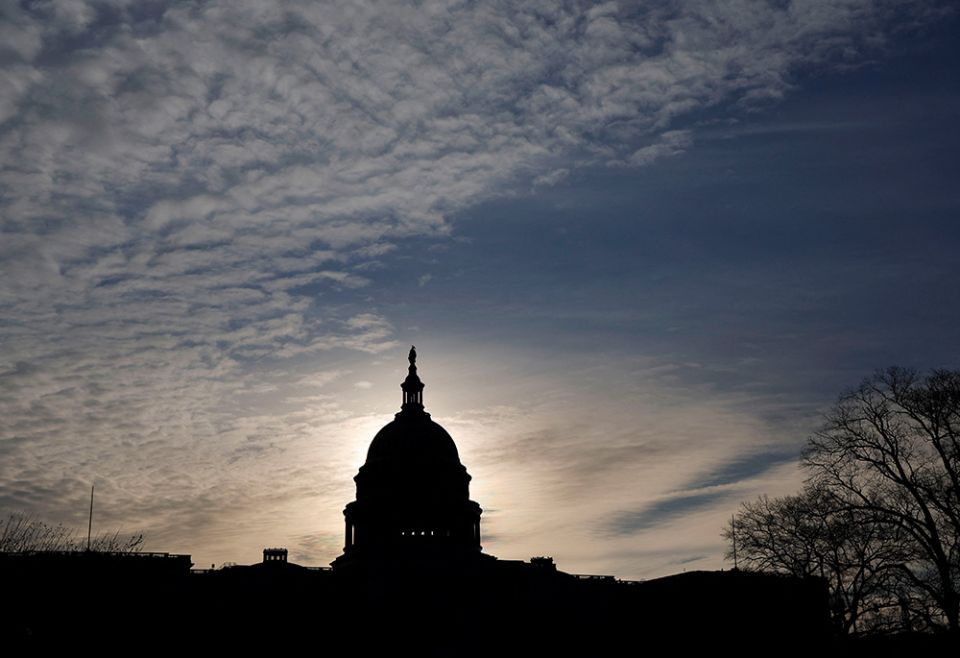 The U.S. Capitol in Washington is seen during sunrise March 1. (CNS/Jonathan Ernst Reuters)