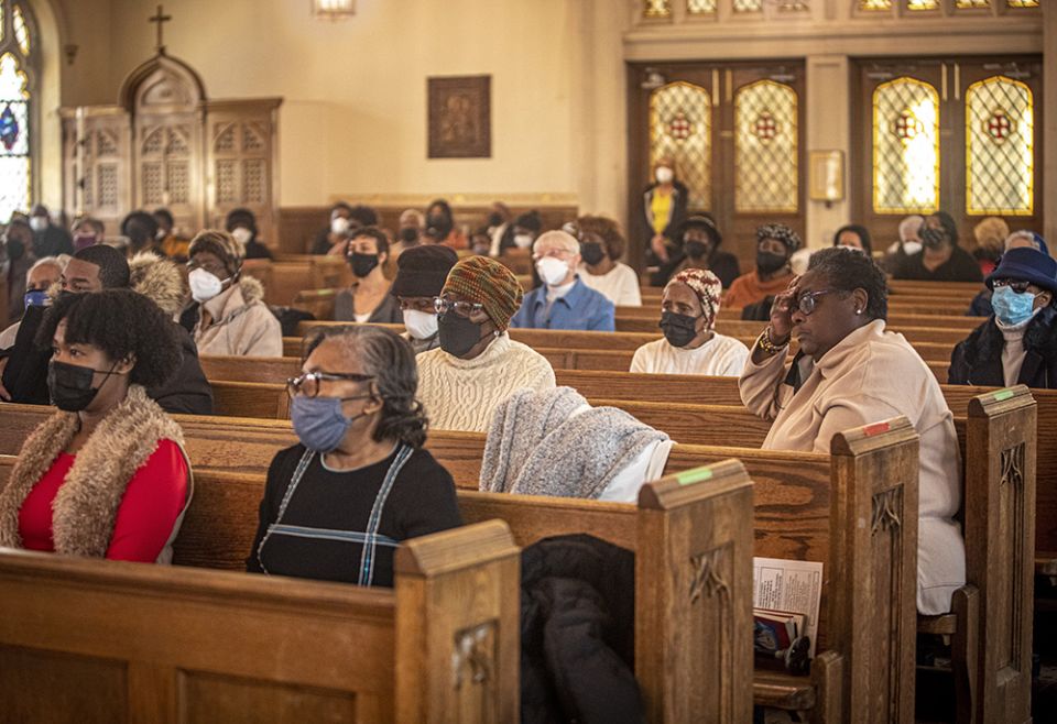 Parishioners attend Mass at St. Barbara Catholic Church Feb. 6 in Philadelphia. (CNS/Chaz Muth)
