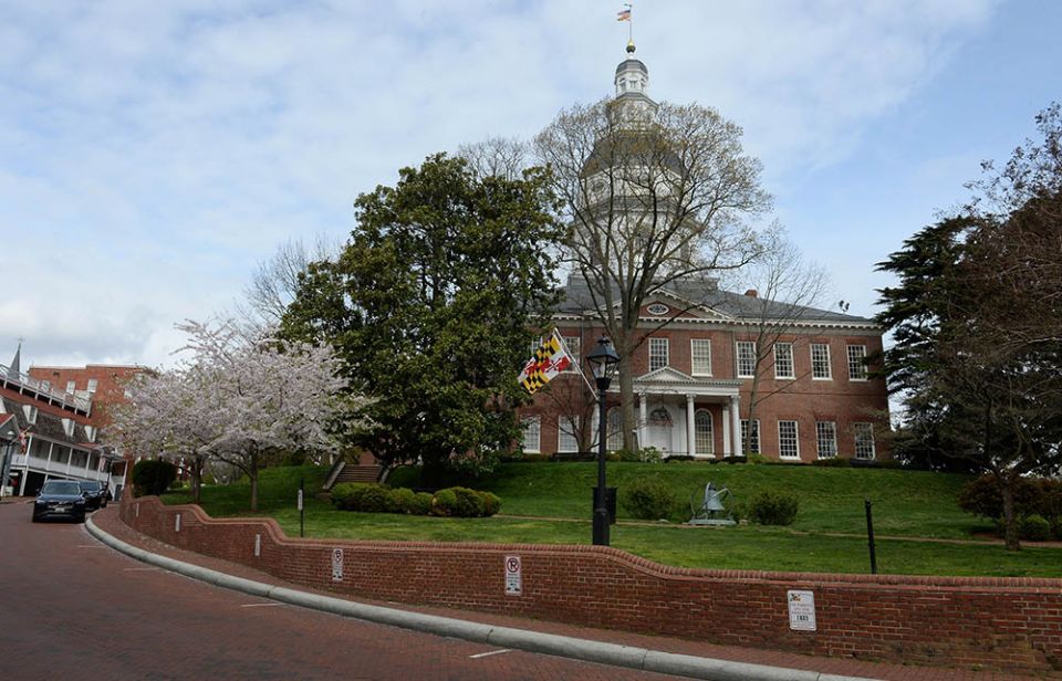 The Maryland State House is seen in Annapolis March 31, 2020. (CNS/Reuters/Mary F. Calvert)