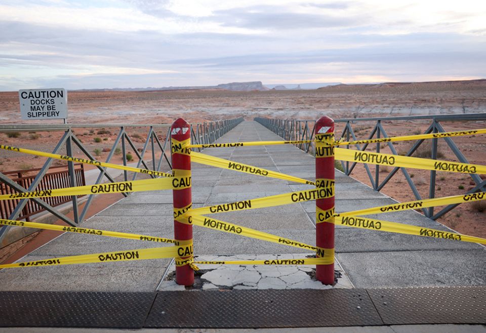 A closed boat ramp at Lake Powell in Page, Arizona, extends into desert sand April 19. (CNS/Reuters/Caitlin Ochs) A closed boat ramp at Lake Powell in Page, Arizona, extends into desert sand April 19. (CNS/Reuters/Caitlin Ochs)