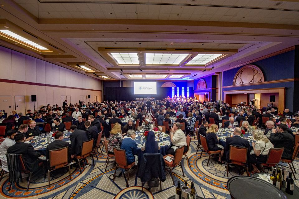 People attend the University of Saint Mary of the Lake Mundelein Seminary centennial celebration at the Sheraton Grand Chicago hotel in Chicago April 21, 2022. (CNS photo/courtesy Deacon Randy Belice, University St. Mary of the Lake Mundelein)