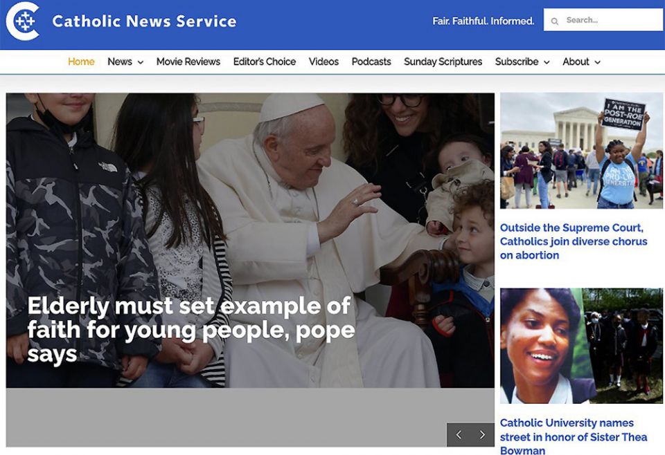 This is a screen grab of Catholic News Service's website May 4. (CNS) This is a screen grab of Catholic News Service's website May 4. (CNS)