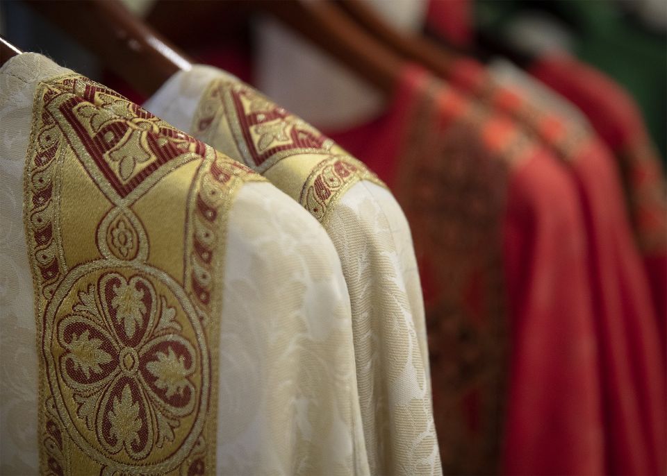 Priests vestments are pictured in a 2018 photo. (CNS photo/Tyler Orsburn)