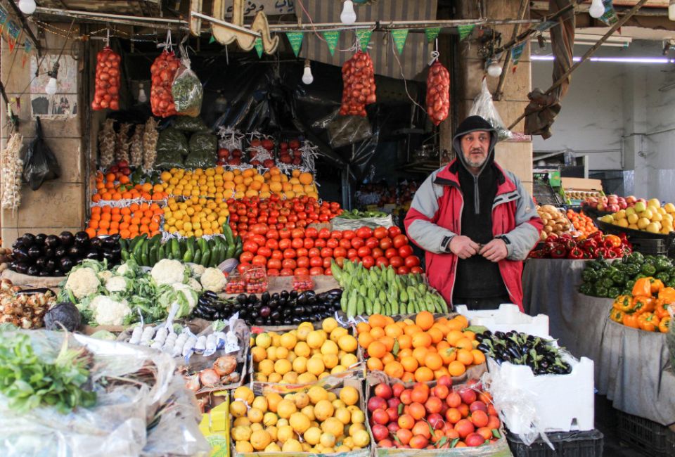 A vendor sells vegetables at a market in Damascus, Syria, March 18, 2022. In a video message released by the Pope's Worldwide Prayer Network Aug. 2, Pope Francis offered his August prayer intention to small- and mid-sized business owners. (CNS photo/Firas