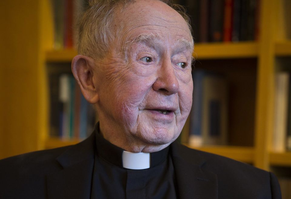 Jesuit Fr. John W. O'Malley, a church historian and former professor at Georgetown University, died Sept. 11 at the age of 95 at the Colombiere Jesuit Community in Baltimore. (CNS/Tyler Orsburn) Jesuit Fr. John W. O'Malley, a church historian and former professor at Georgetown University, died Sept. 11 at the age of 95 at the Colombiere Jesuit Community in Baltimore. (CNS/Tyler Orsburn)