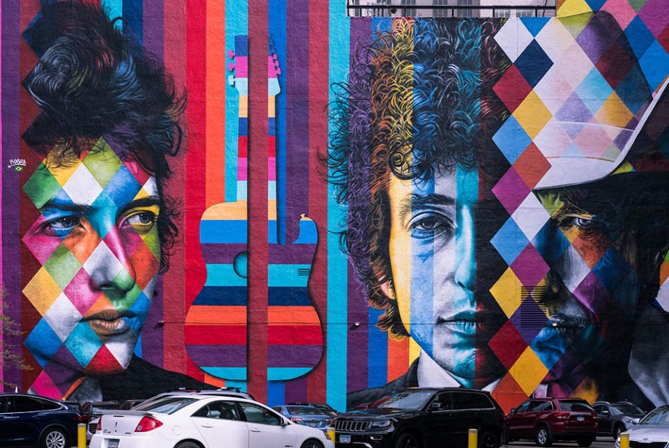 A mural of Bob Dylan in Minneapolis, Minnesota (Flickr/Sharon Mollerus, CC by 2.0) A mural of Bob Dylan in Minneapolis, Minnesota (Flickr/Sharon Mollerus, CC by 2.0)