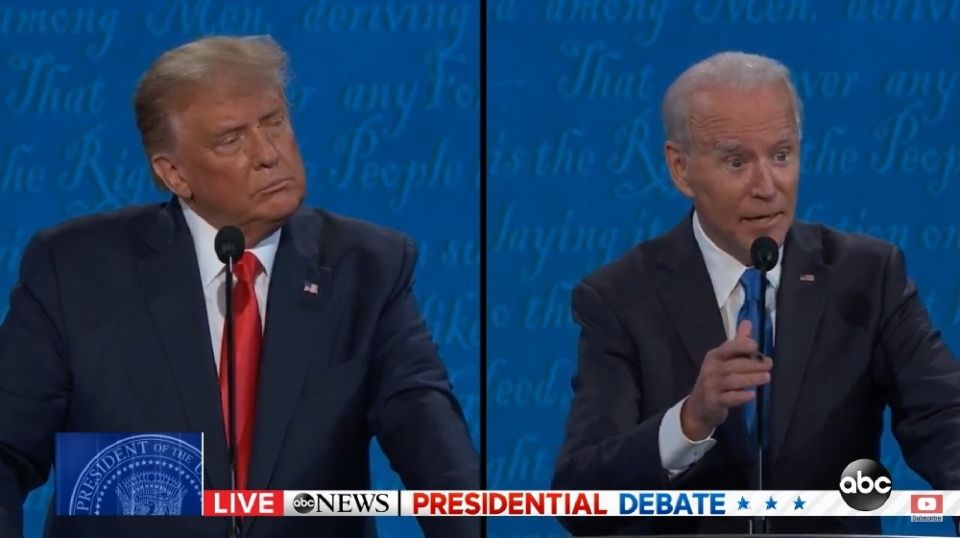 President Donald Trump, left, and former Vice President Joe Biden make their case in the third 2020 presidential campaign debate Oct. 22, the second debate for the presidential candidates. (NCR screenshot) President Donald Trump, left, and former Vice President Joe Biden make their case in the third 2020 presidential campaign debate Oct. 22, the second debate for the presidential candidates. (NCR screenshot)