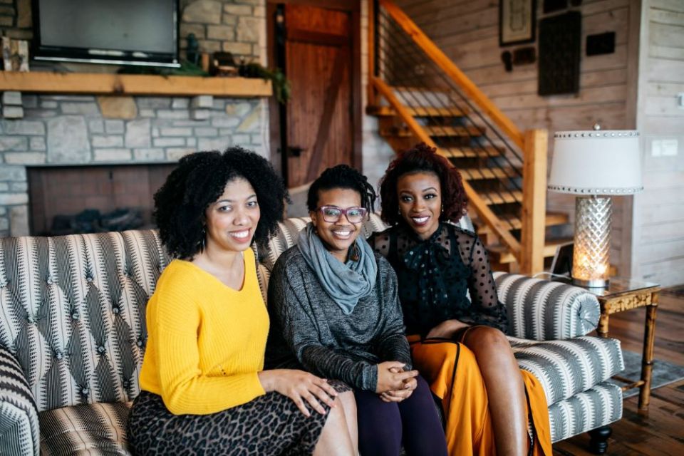 Christina Edmondson, from left, Michelle Higgins and Ekemini Uwan, say their work is designed expressly for Black women but they welcome others into their audience, to what they call their "standing-room section." (Courtesy photo)