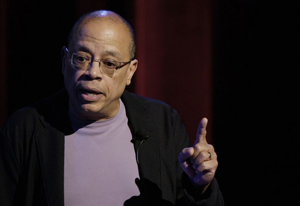 Jeffery Robinson at New York City's Town Hall in "Who We Are" (Courtesy of Sony Pictures Classics/Jesse Wakeman)