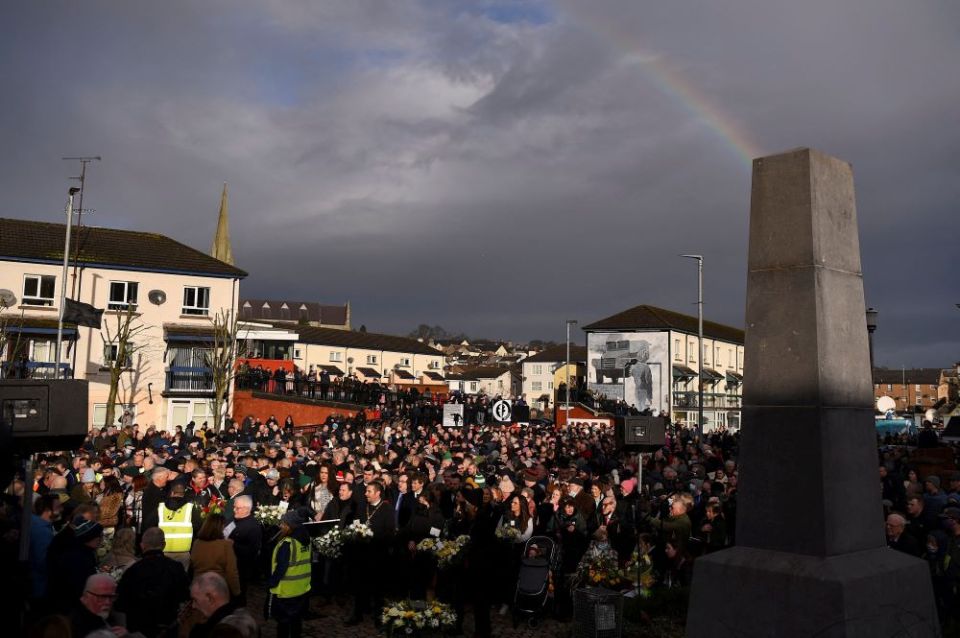 People attend a memorial service to mark the 50th anniversary of Bloody Sunday in Londonderry, Northern Ireland, Jan. 30. (CNS/Reuters//Clodagh Kilcoyneters)