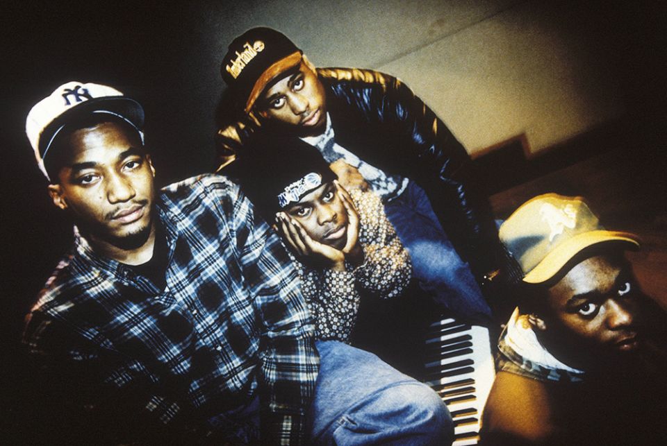 A Tribe Called Quest, from left to right: Q-Tip, Phife Dawg, Ali Shaheed Muhammad and Jarobi White (Newscom/Photoshot/Retna/Karl Grant)