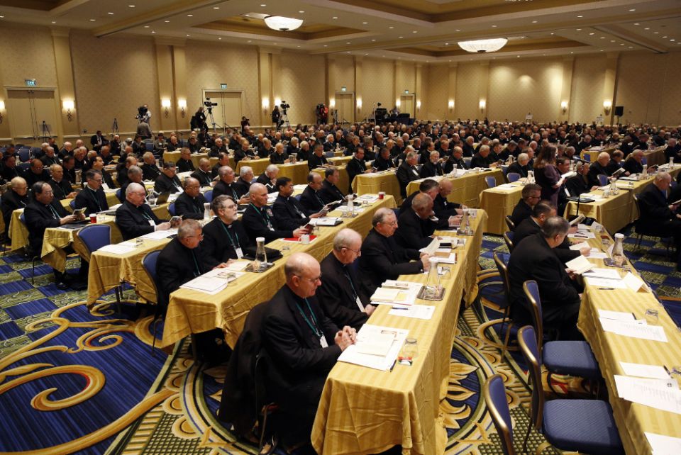 Members of the United States Conference of Catholic Bishops gather for the annual fall meeting, on Nov. 12, 2018, in Baltimore. (AP/Patrick Semansky)