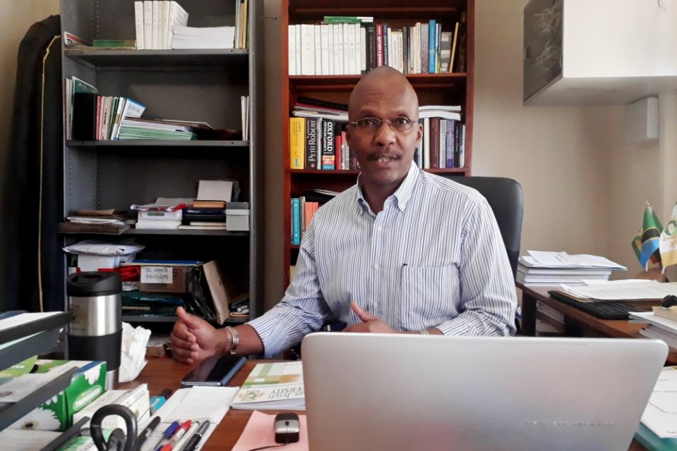 Jesuit Fr. Gilbert Mardai, pro vice chancellor for administration at Arrupe Jesuit University in Harare, Zimbabwe (Tawanda Karombo)