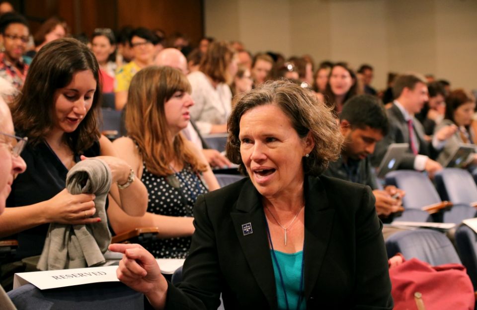 Jeanne Atkinson speaks to attendees at the 2017 Immigration Law and Policy Conference in Washington, D.C., Sept. 25. (Courtesy of CLINIC) Jeanne Atkinson speaks to attendees at the 2017 Immigration Law and Policy Conference in Washington, D.C., Sept. 25. (Courtesy of CLINIC)