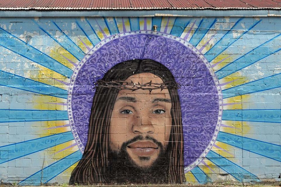 A mural of Jesus at the Way Jesus Christ Christian Church in New Orleans (Flickr/Bernard Spragg)