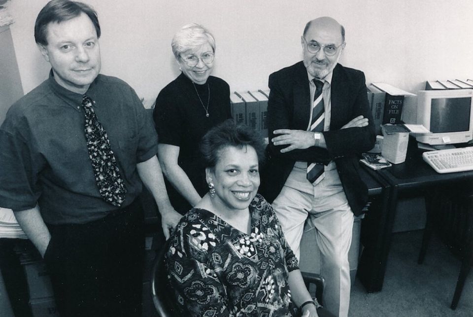 Catholic News Service special project editors in 1999: David Gibson, Mary Esslinger, Carole Norris Greene and Lou Panarale (CNS)