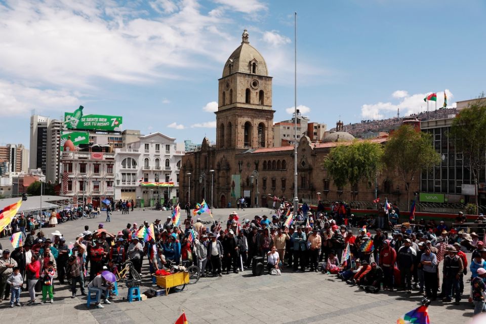 Supporters of former Bolivian President Evo Morales protest in La Paz Nov. 14, 2019. (CNS/Reuters/Henry Romero)