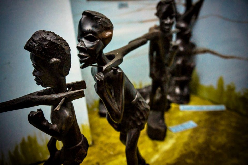 Carvings depict a caravan of people being taken into slavery at Lake Malawi Museum in Mangochi, Malawi. (Wikimedia Commons/Tim Cowley) Carvings depict a caravan of people being taken into slavery at Lake Malawi Museum in Mangochi, Malawi. (Wikimedia Commons/Tim Cowley)