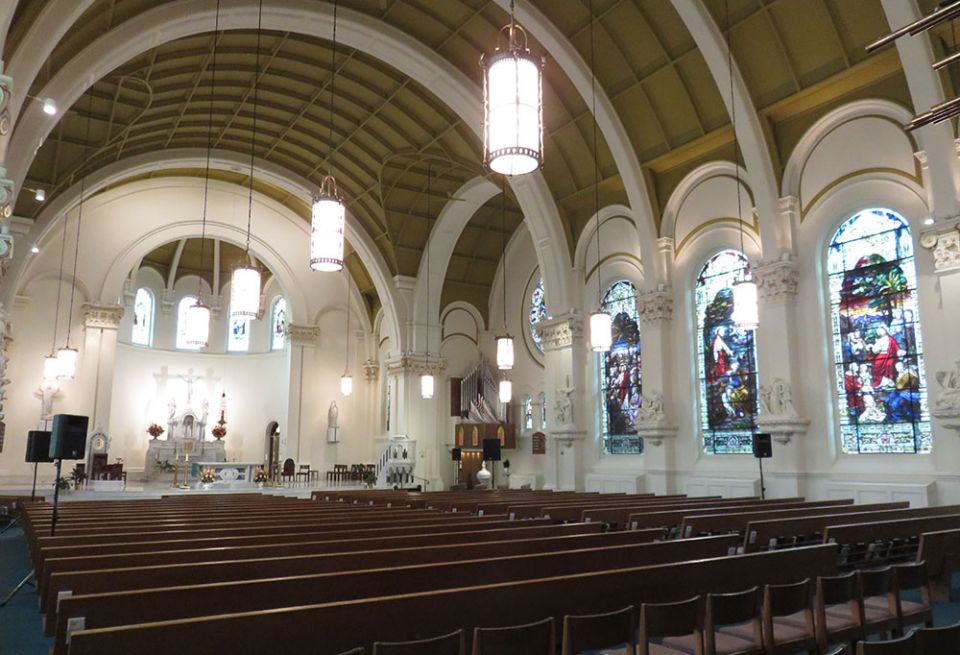 The interior of the Cathedral of Our Lady of Lourdes in Spokane, Washington (Wikimedia Commons/Antony-22)