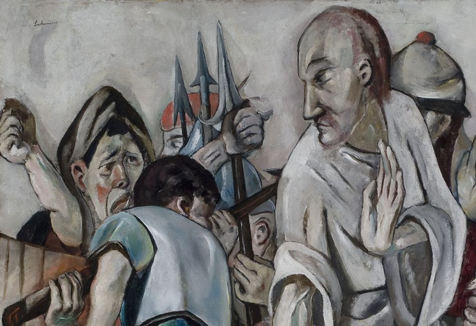 Detail from the painting "Christ and the Sinner" by Max Beckmann, 1917 (St. Louis Art Museum)