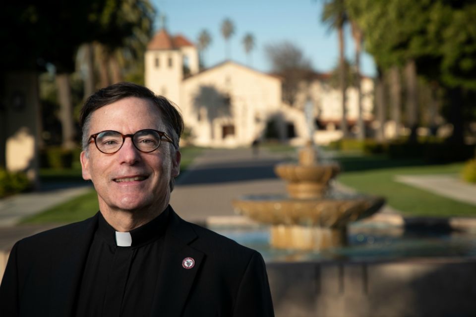 Jesuit Fr. Kevin O'Brien at Santa Clara University March 16 (Santa Clara University/Jim Gensheimer) Jesuit Fr. Kevin O'Brien at Santa Clara University March 16 (Santa Clara University/Jim Gensheimer)