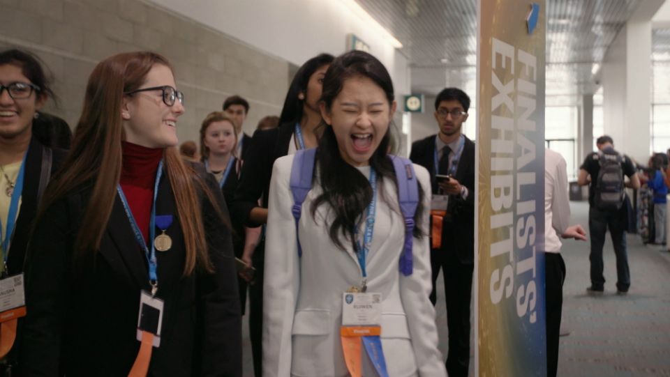 Excited high school students are seen in the documentary "Science Fair." (National Geographic)