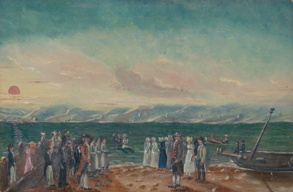"Baptism," an 1870s painting by William P. Chappel depicting the Second Great Awakening (Metropolitan Museum of Art) "Baptism," an 1870s painting by William P. Chappel depicting the Second Great Awakening (Metropolitan Museum of Art)