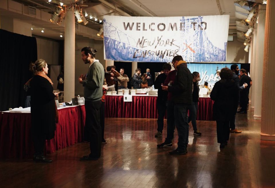Attendees gather for New York Encounter Feb 19 inside the Metropolitan Pavilion in New York. "This Urge for the Truth" was the year's theme for the annual cultural event. (Mariagustina Fabara Martinez)