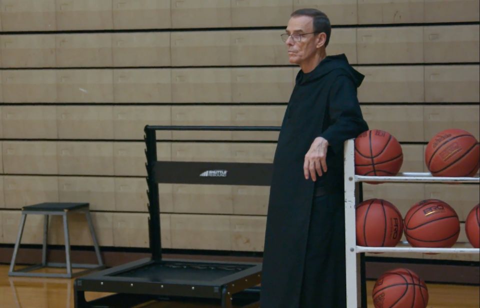 Headmaster Fr. Edwin Leahy of St. Benedict's Preparatory School, pictured in the documentary "Benedict Men" (Quibi/Whistle Studios)