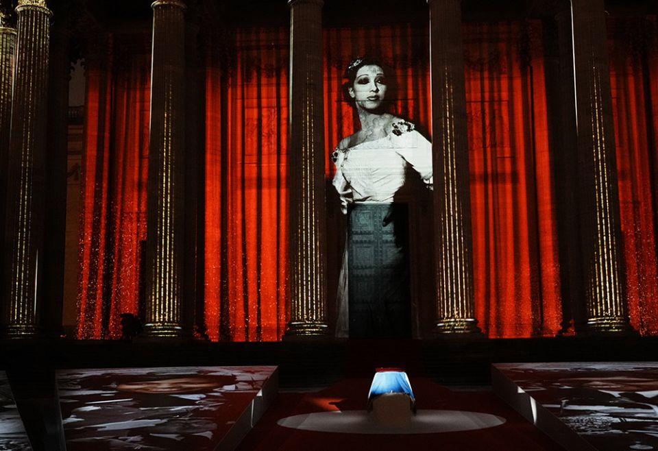Josephine Baker is projected on the Pantheon monument during a ceremony Nov. 30, 2021, in Paris, France, where she was symbolically inducted, becoming the first Black woman to receive France's highest honor. (AP photo/Thibault Camus, pool) Josephine Baker is projected on the Pantheon monument during a ceremony Nov. 30, 2021, in Paris, France, where she was symbolically inducted, becoming the first Black woman to receive France's highest honor. (AP photo/Thibault Camus, pool)