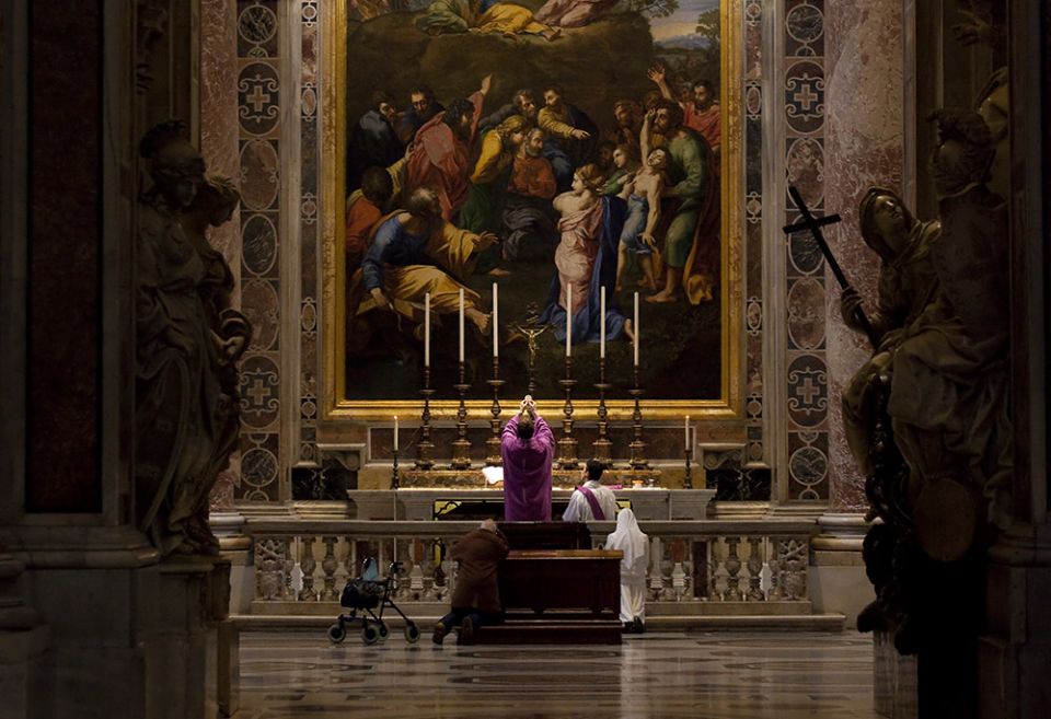 The Altar of the Transfiguration in St. Peter's Basilica at the Vatican in February 2013 (Wikimedia Commons/Westerdam) The Altar of the Transfiguration in St. Peter's Basilica at the Vatican in February 2013 (Wikimedia Commons/Westerdam)