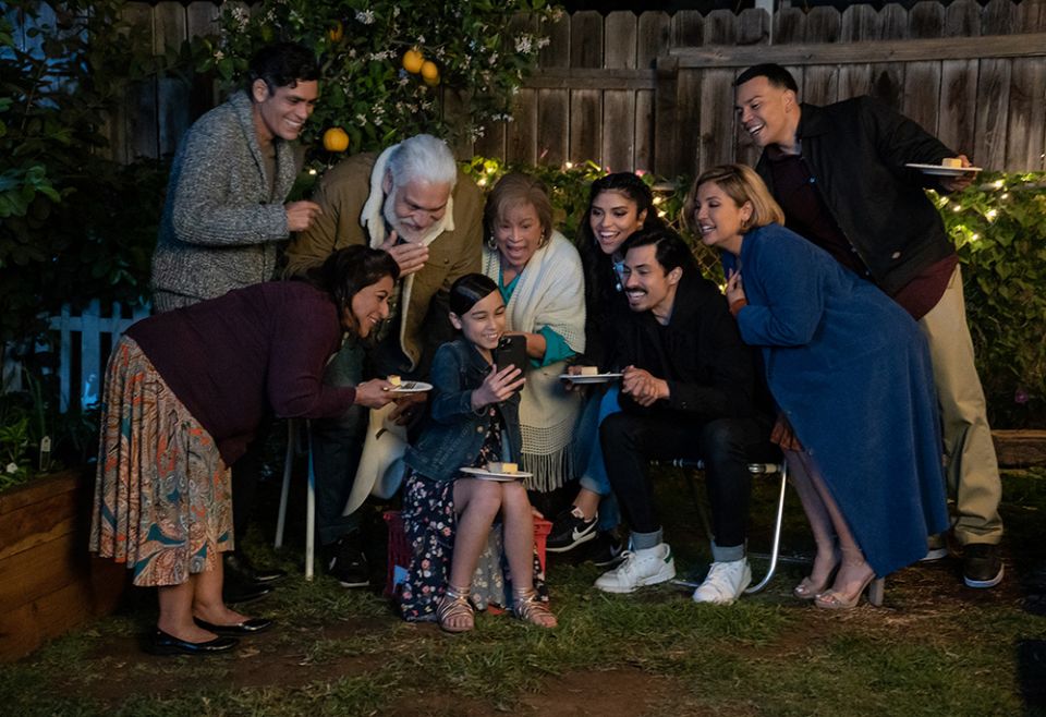 From left: Manuel Uriza as Ernesto, Laura Patalano as Beatriz, Joaquín Cosío as Casimiro, Bianca Melgar as Nayeli, Alma Martinez as Lupe, Karrie Martin as Ana, Carlos Santos as Chris, Annie Gonzalez as Lidia, and JJ Soria as Erik in "Gentefied." (Netflix) From left: Manuel Uriza as Ernesto, Laura Patalano as Beatriz, Joaquín Cosío as Casimiro, Bianca Melgar as Nayeli, Alma Martinez as Lupe, Karrie Martin as Ana, Carlos Santos as Chris, Annie Gonzalez as Lidia, and JJ Soria as Erik in "Gentefied." (Netflix)