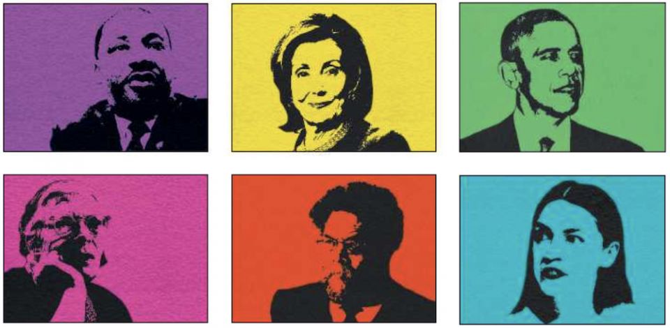 Top row, left to right: Rev. Martin Luther King Jr., House Speaker Nancy Pelosi, former President Barack Obama; Bottom row: Dorothy Day, Cornell West, U.S. Rep. Alexandra Ocasio-Cortez (NCR digitally manipulated images/Wikimedia Commons, CNS) Top row, left to right: Rev. Martin Luther King Jr., House Speaker Nancy Pelosi, former President Barack Obama; Bottom row: Dorothy Day, Cornell West, U.S. Rep. Alexandra Ocasio-Cortez (NCR digitally manipulated images/Wikimedia Commons, CNS)
