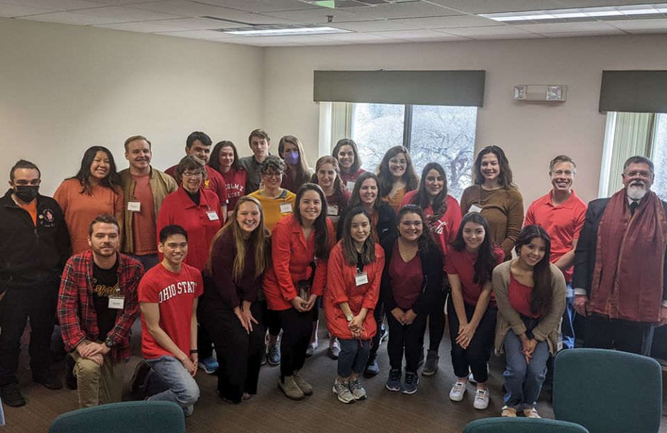 Attendees are pictured at a young adult integral ecology retreat co-sponsored by Catholic Climate Covenant and the Archdiocese of Chicago. Anna Robertson is pictured in the front row, fourth from the left. (Courtesy of Anna Robertson) Attendees are pictured at a young adult integral ecology retreat co-sponsored by Catholic Climate Covenant and the Archdiocese of Chicago. Anna Robertson is pictured in the front row, fourth from the left. (Courtesy of Anna Robertson)