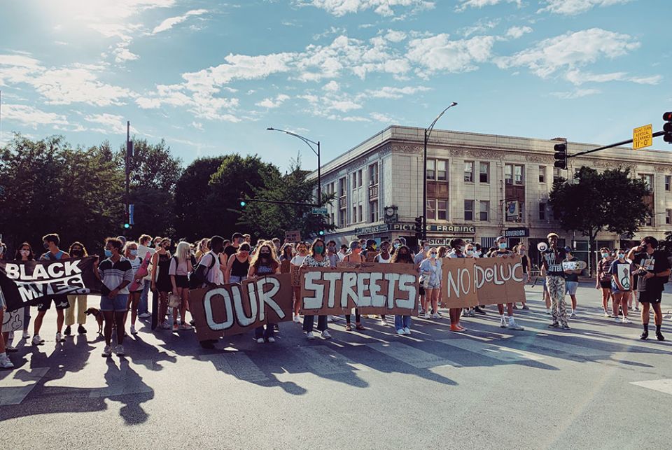 Our Streets LUC demonstrates outside the campus of Loyola University Chicago on Aug. 22. The group has been fighting for the school to cut ties with the Chicago Police Department, among other reforms. (Courtesy of Our Streets LUC) Our Streets LUC demonstrates outside the campus of Loyola University Chicago on Aug. 22. The group has been fighting for the school to cut ties with the Chicago Police Department, among other reforms. (Courtesy of Our Streets LUC)