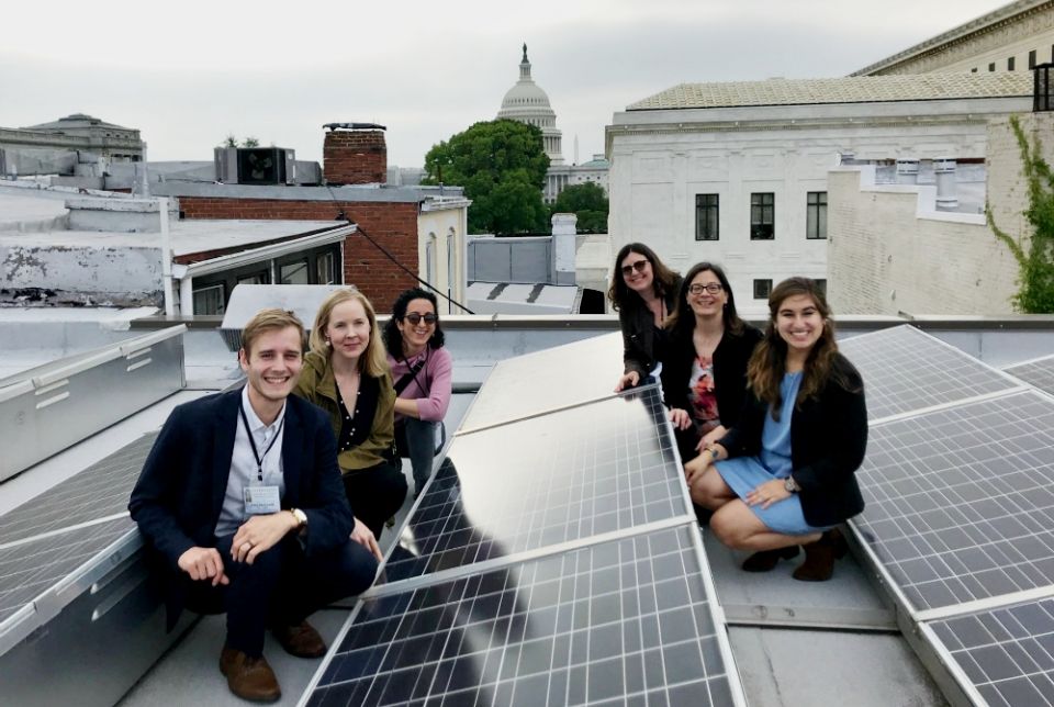 Members of Interfaith Power & Light pose near the solar panels on the roof of the Lutheran Church of the Reformation in Washington, D.C. (Interfaith Power & Light) Members of Interfaith Power & Light pose near the solar panels on the roof of the Lutheran Church of the Reformation in Washington, D.C. (Interfaith Power & Light)