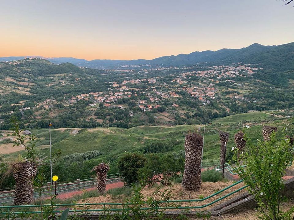 A view of the Calabrian hillside from the town of Rende, Italy (NCR photo/Joshua J. McElwee)
