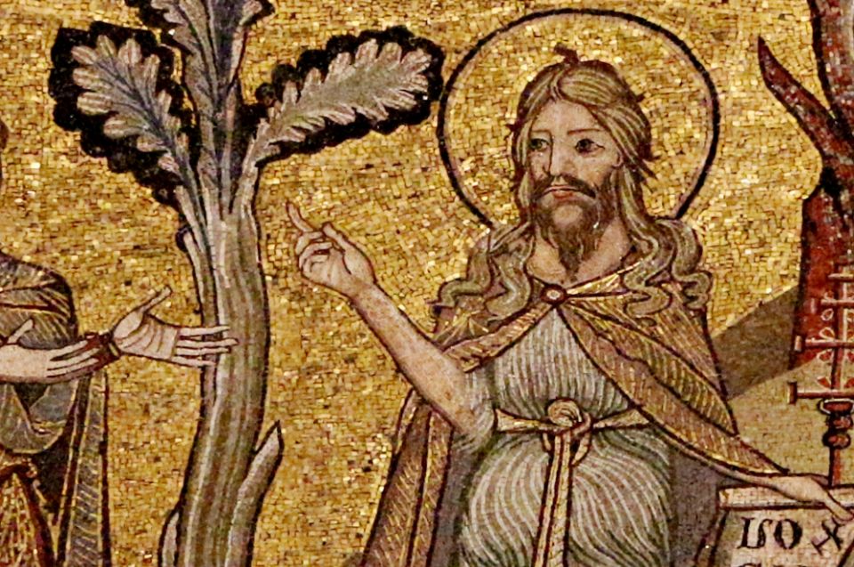 St. John the Baptist is depicted in mosaic in the Baptistery of St. John in Florence, Italy. (Wikimedia Commons/Sailko)