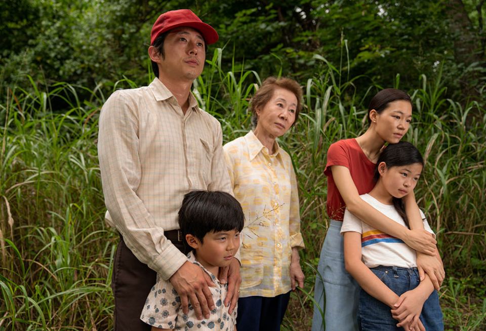 From left, Steven Yeun, Alan S. Kim, Yuh-Jung Youn, Yeri Han and Noel Cho in "Minari" (Courtesy of A24/Josh Ethan Johnson)