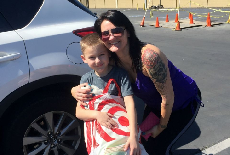 With the help of Our Father's Table ministry to the chronically homeless in Orange County, California, Marsha and her 7-year-old son have their own apartment, and the young mother has a good job and her own car. (Courtesy of Our Father's Table)