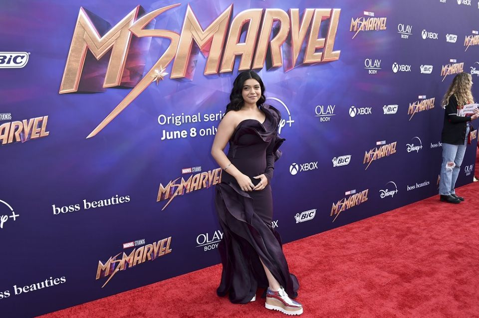 Cast member Iman Vellani arrives at the premiere of "Ms. Marvel" on June 2 at El Capitan Theatre in Los Angeles.